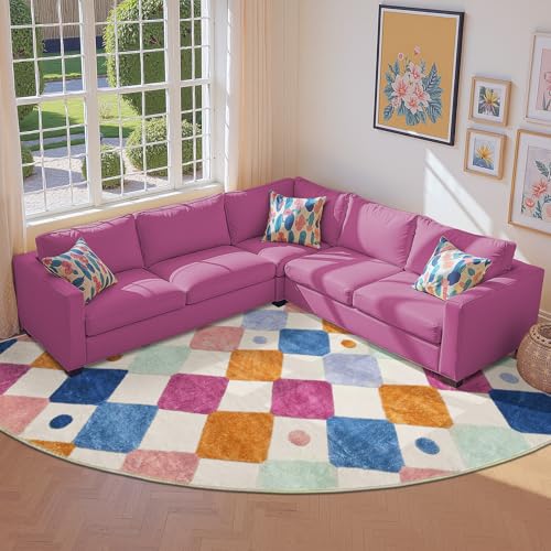 Corner Rug Washable Kids Rug Colorful Classroom Play Mat Berries (64 Sq Ft)