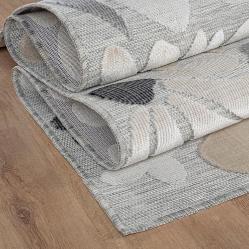 Outdoor Rug 8x10 Modern Floral Tropical Area Rugs for Outdoor and Indoor Patio Easy to Clean Non Shedding Living Room Porch Garden Washable Outside Carpet (80 Sq Ft)