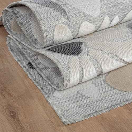 Outdoor Rug 10x14 Large Modern Floral Tropical Area Rugs for Outdoor and Indoor Patio Easy to Clean Non Shedding Living Room Porch Garden Washable Outside Carpet (140 Sq Ft)