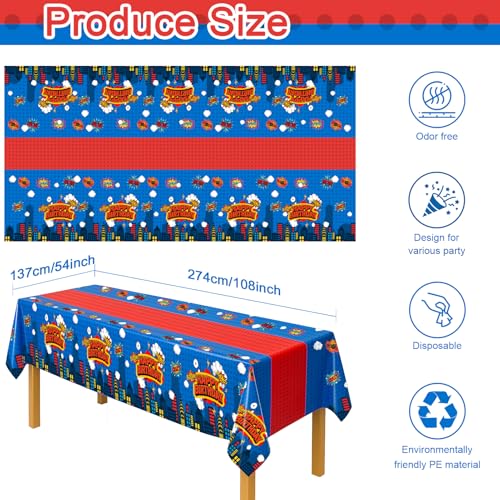 6 Piece Party Tablecloth Rectangle Table Covers for Birthday Party Decorations