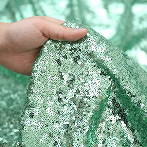Sequin Tablecloth 60x120 Inch Green for Wedding Party