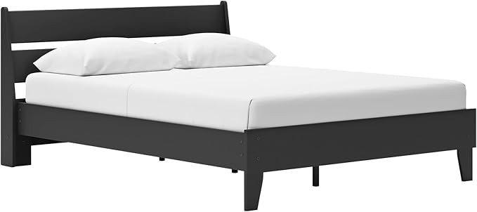 Signature Design by Ashley Socalle Casual Queen Panel Platform Bed, Foundation or Box Spring Not Needed, Black