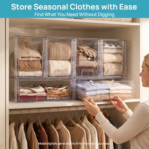 Clear Stackable Storage Drawers (6 Count)