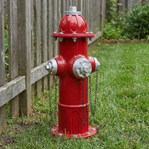 Garden Red Fire Hydrant Outdoor Statue Decorative for Dog to Peed on