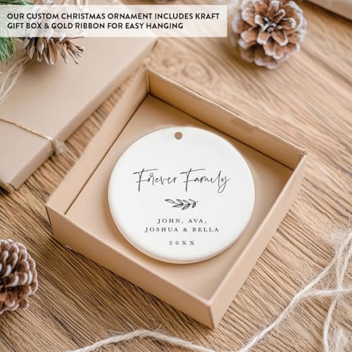 Personalized Adoption Round Ceramic Porcelain Christmas Tree Ornament Keepsake Collectible Gift