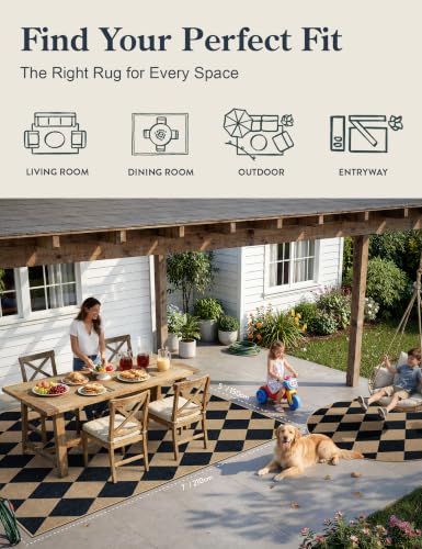 Checkered Easy Jute 5x7 Area Rugs