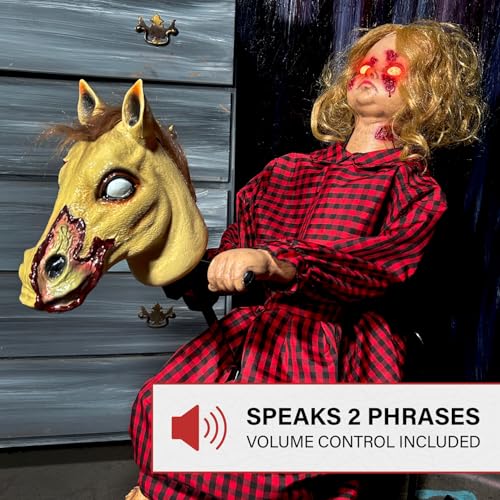 3.2 Ft. Rocking Horse Girl Animatronic with Voice (3.2 ft. Rocking Horse Girl)