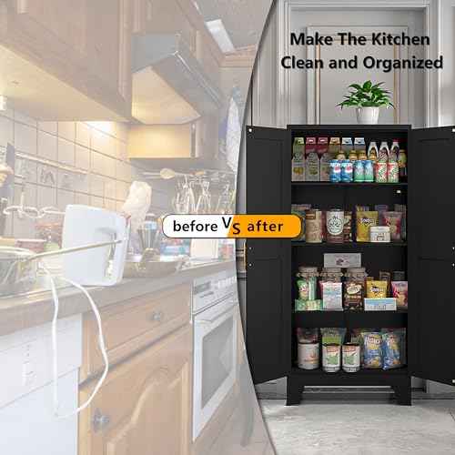 Metal Kitchen Pantry Storage Cabinet