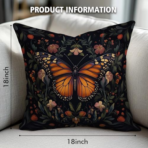 William Morris Abstract Vintage Floral Velvet Butterfly Design Throw Pillow Covers Home Decor