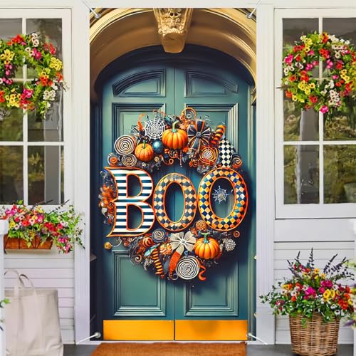Halloween Door Banner Boo 35x71 Inch Polyester