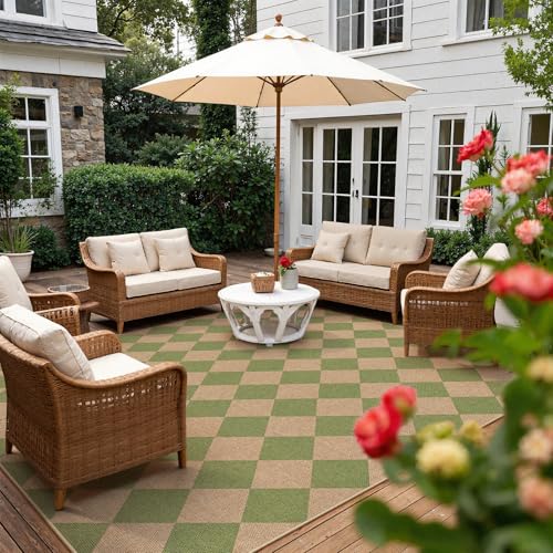 Checkered Easy Jute Living Room Rug (80 Sq Ft)