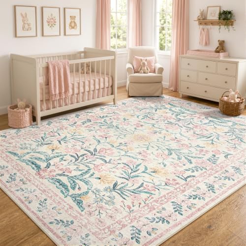 Floral Large Rugs for Living Room (108 Sq Ft)