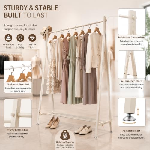 White Metal Clothes Racks Garment Rack