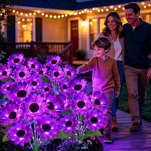 Solar Sunflower Lights 6 Pack with 36 Sunflower Solar Lights Outdoor Garden Decor