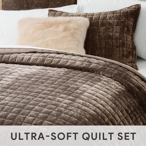 Channel Box Stitch Velvet Quilt Set