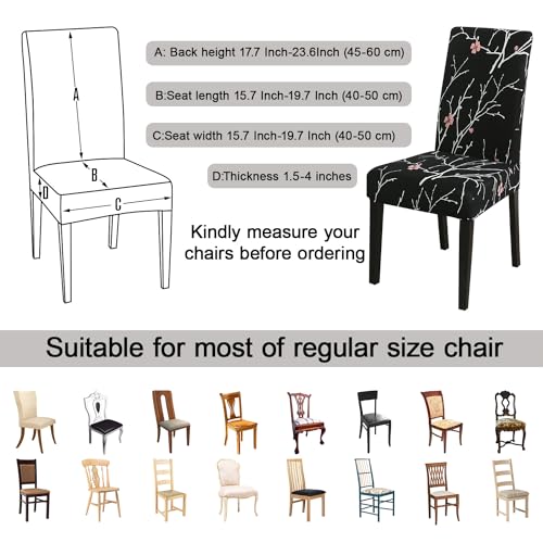 Pattern Chair Covers for Dining Room Set of 4