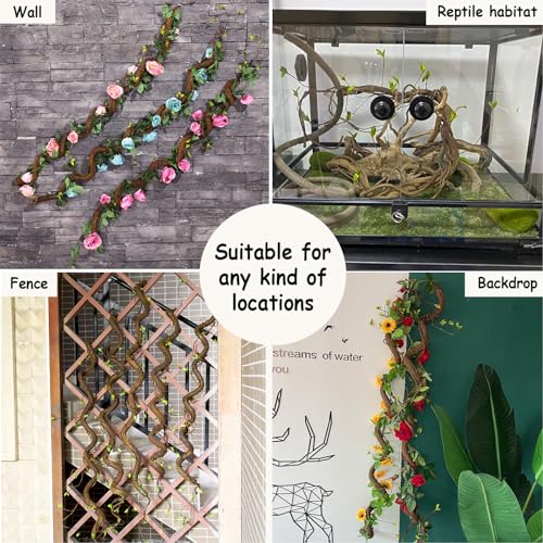 63" Realistic Ivy Wood Vine Garland with Leaf Wall Hanging Decor