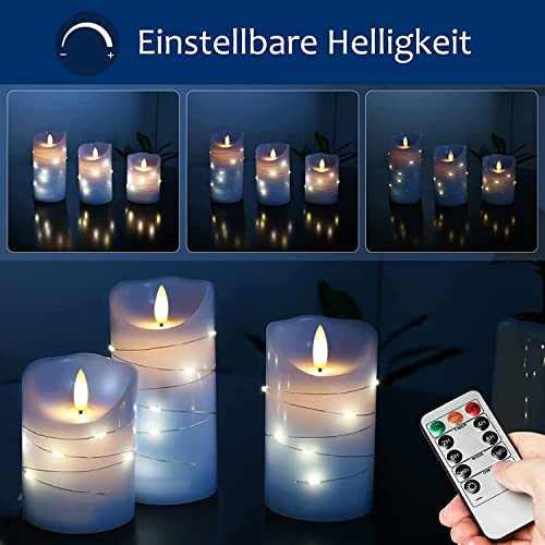 Sky Blue LED Flameless Candle (3 Count)