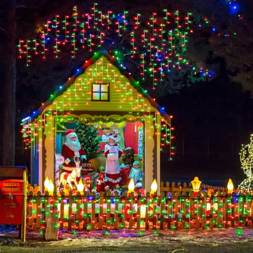Red and Green Christmas Lights Outdoor Icicle Lights for Outside 66ft 640L