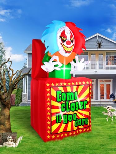 6.6 FT Halloween Inflatables Animated Clown with Music