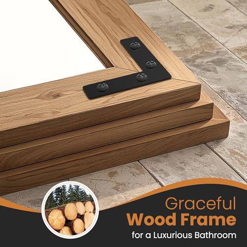 Wood Framed Bathroom Vanity Mirror for Wall