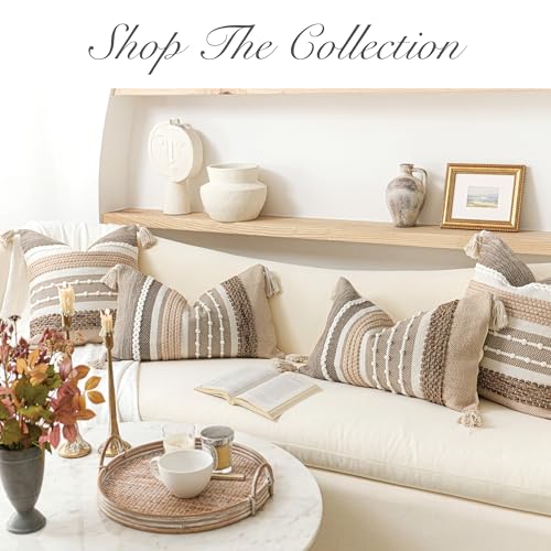 Brown Decorative Lumbar Pillow Cover 14x36 Boho Long Body Pillow for Bed Farmhouse Lumbar Throw Pillow for Couch Modern Accent Textured Throw Pillowcase