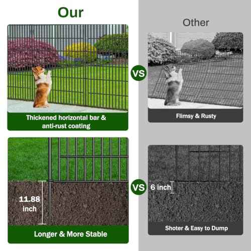10 Panel No Dig Decorative Garden Fence with Gate 48"H x 22.6'L Dog Barrier (9.8 Sq Ft)