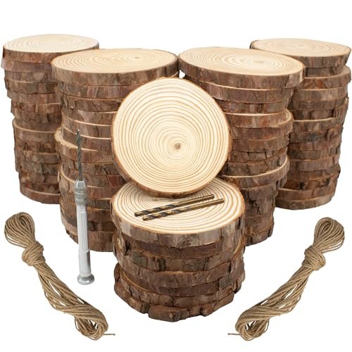 Unfinished Natural Wood Slices (50 Count)