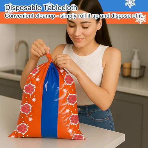 6 pcs Dog Cat Paw Birthday Tablecloths