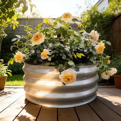 GARDMAX 2 Pack 2x2x1FT Galvanized Round Raised Garden Bed Kit