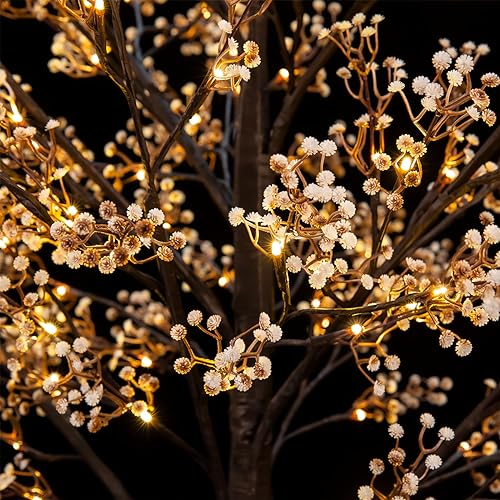 5ft Lighted Baby's Breath Tree with 128 Warm White LED Lights