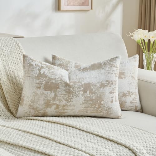 Pack of 2 Faux Cashmere Throw Pillow Covers 12x20 Inch (2 Count)