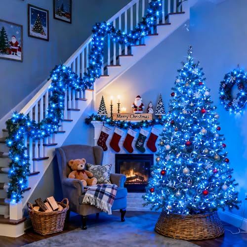 200 LED 66Ft Blue Christmas Halloween String Lights Indoor Outdoor (66 Foot)