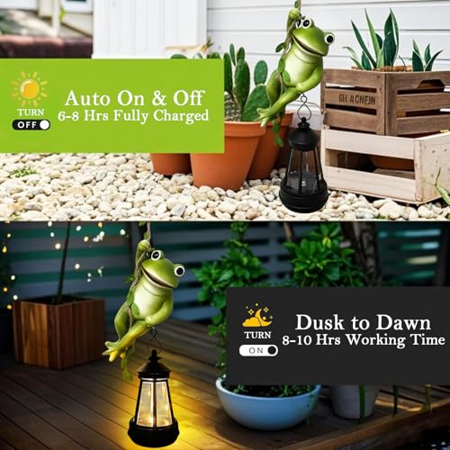 Solar Frogs Outdoor Garden Statues