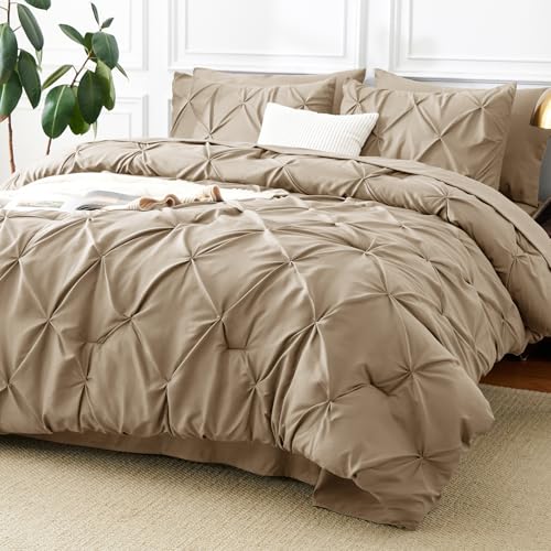 Queen Comforter Set Taupe (7 Piece Set)