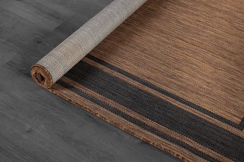 Outdoor Rug 5x7 Modern Bordered Area Rugs for Indoor and Outdoor Patio Deck Porch Garden Waterproof Weather Sun Resistant Washable Outside Carpet (35 Sq Ft)