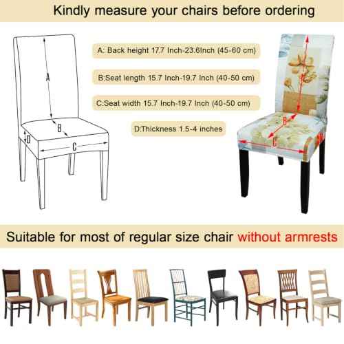 Pattern Chair Covers for Dining Room Set of 2