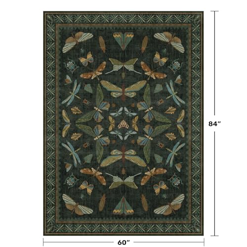 Dark Green Area Rugs 5x7 for Living Room (35 Sq Ft)