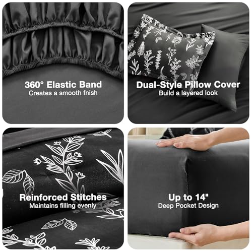 Black Bed in a Bag Queen 7 Pieces