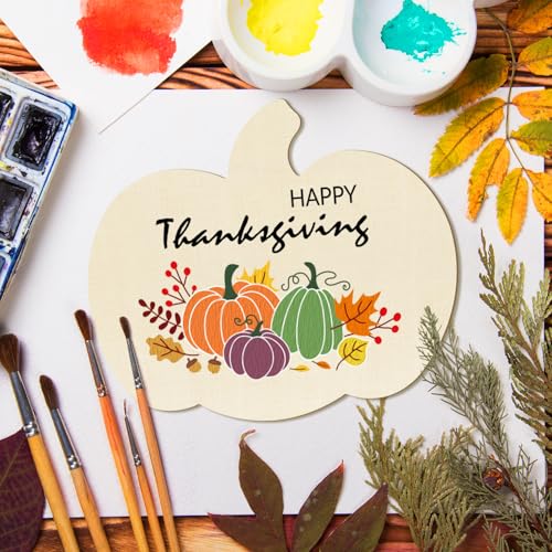 Wooden Pumpkins Ornaments to Paint Halloween Thanksgiving Decoration Cutouts Unfinished 6Pack (6 Count)
