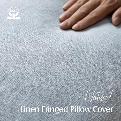 Decorative Linen Fringe Throw Pillow Covers 26×26 Inch (2 Count)