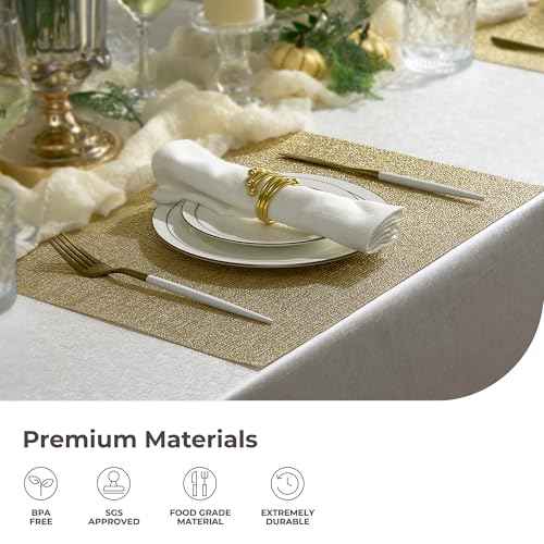 Gold Placemats Set of 12 (12 Count)