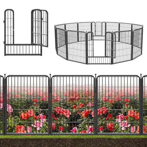 Decorative Black Metal Garden Fence (72.09 Sq Ft)