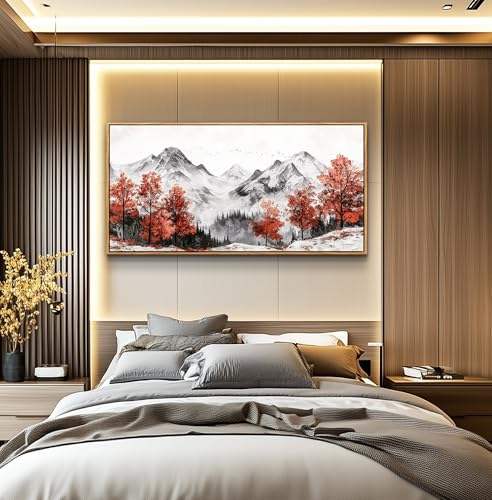 Large Canvas Wall Decor For Living Room Wall Art For Bedroom Office Murals Red Tree Ink