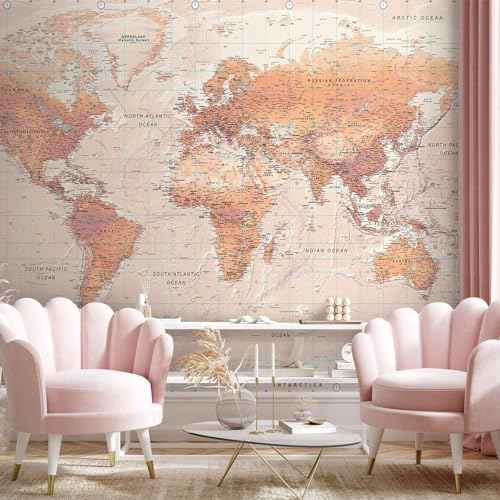 Wall Mural World Map 116x83 in (66.41 Sq Ft)