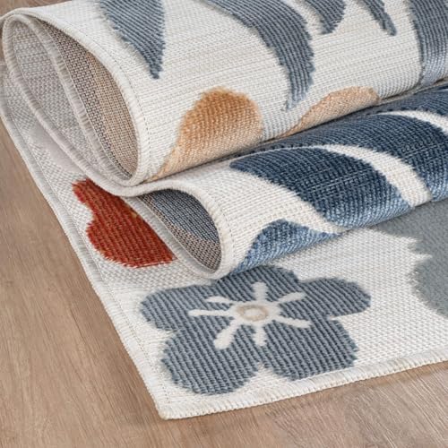 Outdoor Rug 6x9 Modern Floral Tropical Area Rugs for Outdoor and Indoor Patio Easy to Clean Non Shedding Living Room Porch Garden Washable Outside Carpet (58.5 Sq Ft)