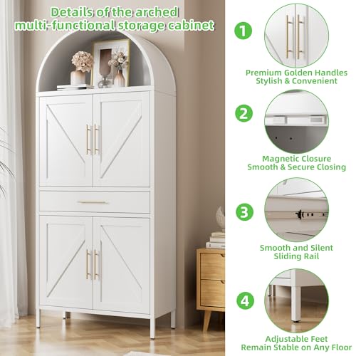 73" H Metal Arched Pantry Cabinet