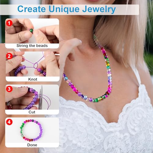 About 1200pcs 6mm Crack Glass Beads Bracelet Making Kit (1200 Count)