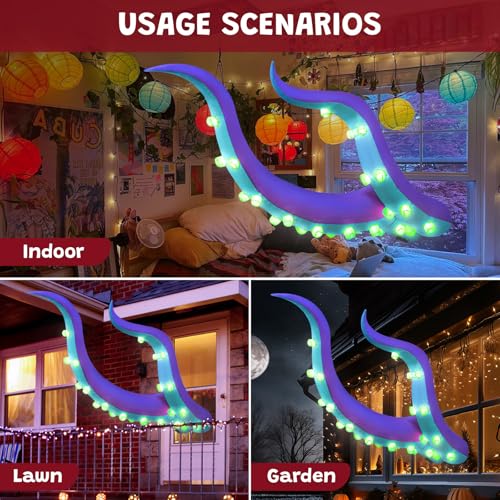 7 FT Halloween Inflatable Octopus Tentacles Outdoor Decorations (7FT Octopus Tentacles)