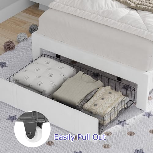 Twin Bed Frame with Storage Drawer